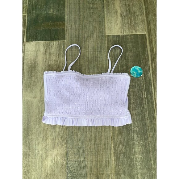 Decree Purple Smoked Bandeau Swim Top size Large NEW - Picture 2 of 4